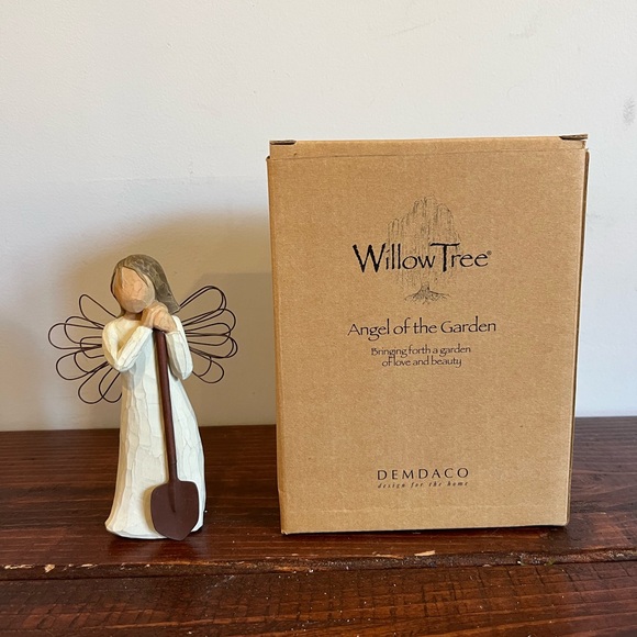 Vintage Y2K Demdaco Willow Tree Garden Angel Hand-Painted Figure Figurine Box - Picture 1 of 5